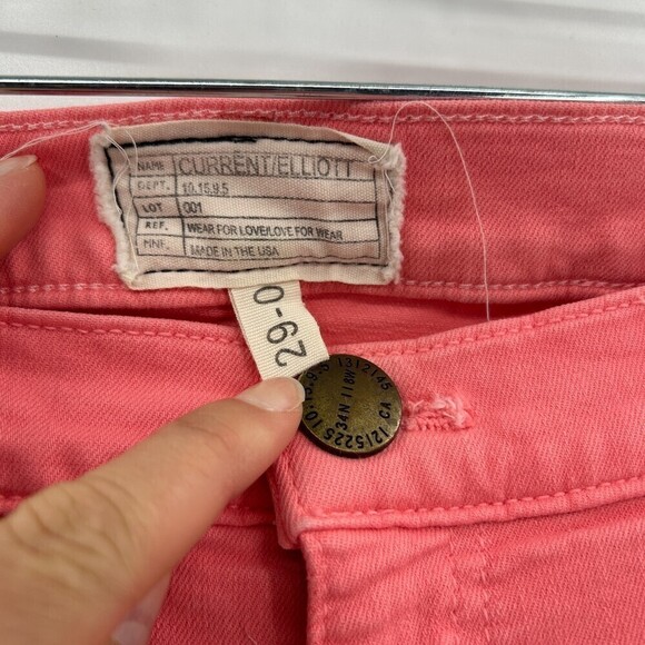 CURRENT ELLIOTT Flamingo Pink The Ankle Mid Rise Skinny Jeans Size 29 - Picture 6 of 7